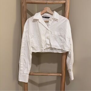 Zara Ivory Button-Up Shirt